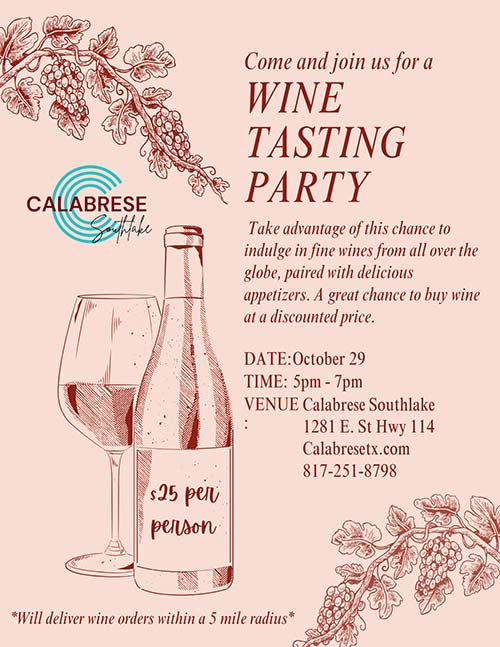 CALABRESE TX | Wine Tasting Party